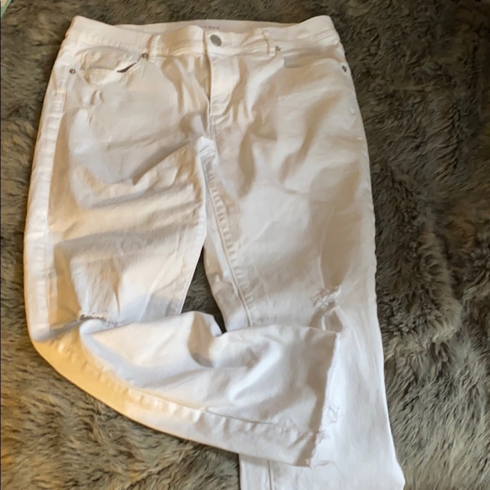 LOFT white jeans.